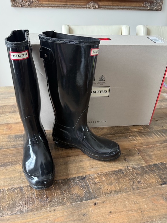 Hunter Shoes - Hunter Black Gloss Tall Unisex Rain Boots